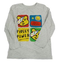 Svetlosivé melírované tričko s medvídkem Pudsey George