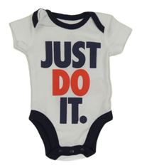 Bílo-tmavomodré body s nápisy Nike