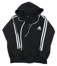 Čierno-biela prepínaci tepláková mikina s kapucňou Adidas
