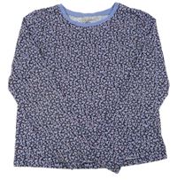 Černo-fialovomodro-růžové vzorované crop triko PRIMARK