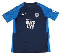 Tmavomodro-modrý funkční fotbalový dres se znakem a vzorem Nike