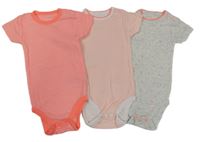 3x Šedé kytičkované + proužkované + puntíkované body Cool Club 