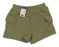 Nové - khaki cargo teplákové kraťasy PRIMARK