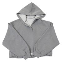 Sivá melírovaná crop mikina s kapucňou ZARA