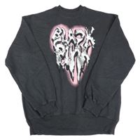 Černošedá mikina se srdcem z nápisů H&M