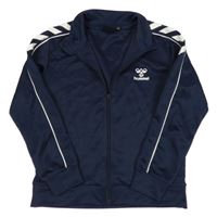 Tmavomodrá prepínaci športová mikina s logom a hummel