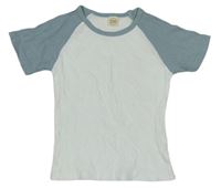 Bielo-modré rebrované tričko