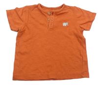 Oranžové tričko s výšivkou a gombíky M&S