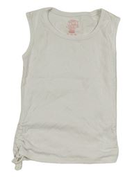 Biely rebrovaný crop top F&F