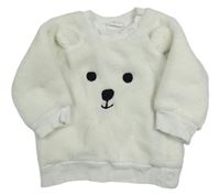 Smotanová chlpatá mikina s medvěďom H&M