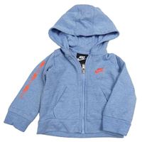 Modrá melírovaná prepínaci mikina s logom a kapucňou zn. Nike Air