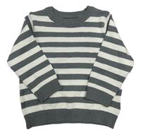 Sivo-biely pruhovaný sveter Mothercare