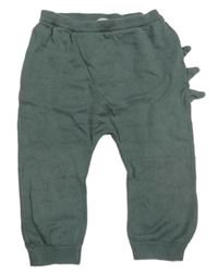 Khaki pletené tepláky s ostny Tu