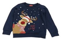 Tmavomodrá mikina so sobom s brmbolcom Pocopiano