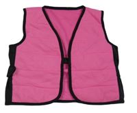 Kockovaným - Neónově ružovo-čierna vesta