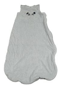 Šedý melírovaný sametový zateplený spací pytel s pandou M&S