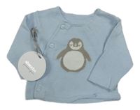 Nové - Svetlomodrý zavinovací sveter s tučňákem Absorba