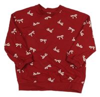 Červená ľahká mikina s mašľami H&M