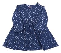 Tmavomodré bodkovaná é teplákové šaty Peacocks