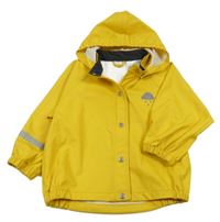 Horčicová nepromokavá bunda s mrakem a kapucňou H&M