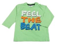 Zelené tričko s nápisom Topomini