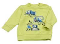 Limetková mikina so stavebními stroji