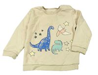 Béžová mikina s dinosaurami M&S