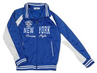 Modro-biela športová prepínaci mikina s nápisom