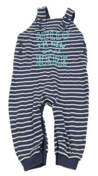 Tmavomodro-bílé pruhované laclové tepláky s nápisem George