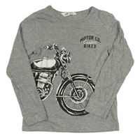 Sivé melírované tričko s motorkou H&M