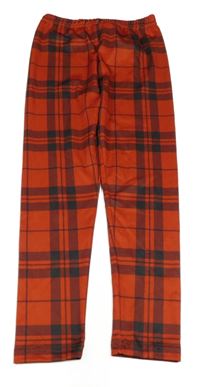 Červeno-čierne kockované legíny Shein