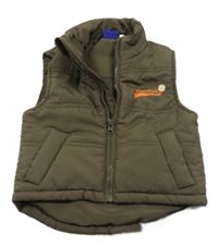 Khaki šušťáková zateplená vesta s míčkem Lupilu