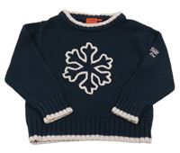 Tmavomodrý sveter s vločkou Blue Seven