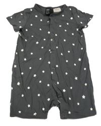Antracitový bavlněný kraťasový overal s hvězdami H&M