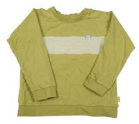 Zeleno-pruhovaná mikina s opicí