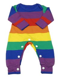 Barevný pruhovaný teplákový overal