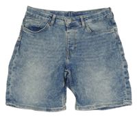 Modré riflové regular fit kraťasy H&M