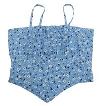 Modrý kvetovaný crop top New Look