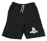 Černé teplákové kraťasy s logem PlayStation