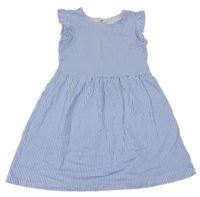 Bielo-modré pruhované bavlnené šaty H&M
