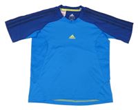 Modro-tmavomodré sportovní funkční tričko s logem Adidas