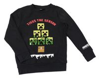 Černá mikina s Minecraft s překlápěcími flitry