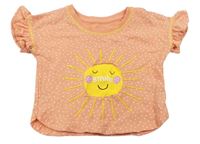 Oranžové bodkovaná é oversize tričko so sluncem Matalan