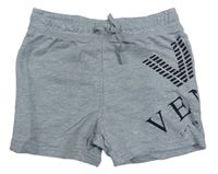 Sivé melírované teplákové kraťasy s nápisom River Island