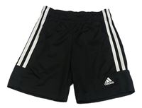 Čierne športové kraťasy s pruhmi a logom Adidas