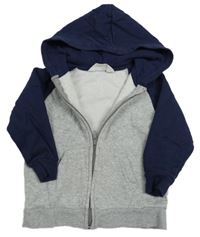 Sivo-tmavomodrá prepínaci mikina s kapucňou H&M