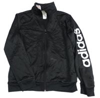 Černá sportovní propínací mikina s logem Adidas