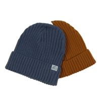 Nové - 2x pletená čepice - tmavomodrá + hnědá Dunnes 