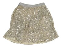 Smetanovo-strieborná flitrová sukňa Dunnes stores