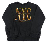 Čierna mikina s lesklým nápisom H&M